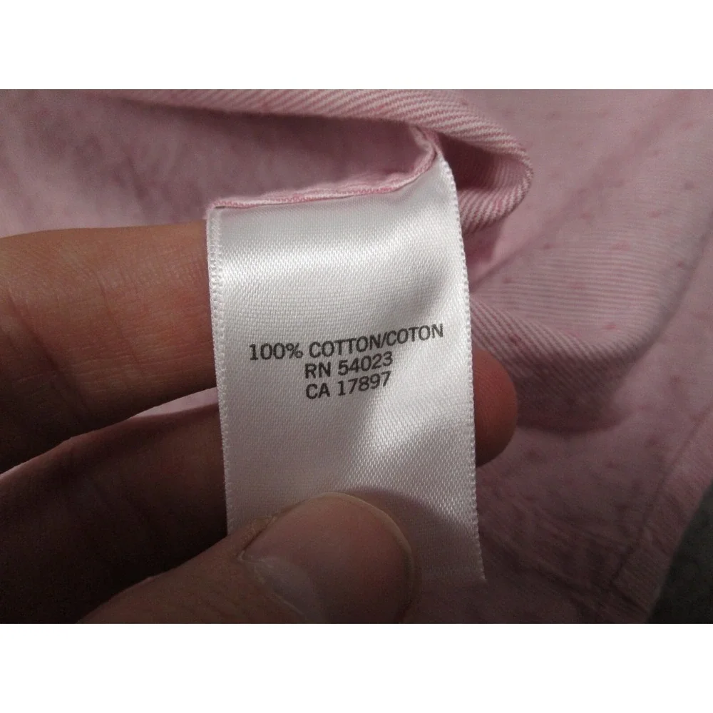 Banana Republic Shirt Mens Large Pink Geometric Soft‎ Wash Button Up Pockets